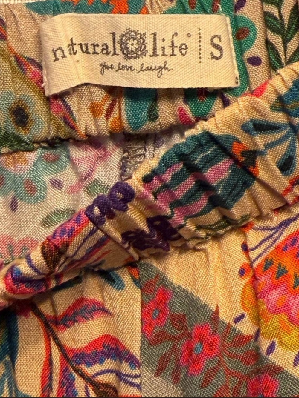 Natural Life Palazzo Patchwork Floral pants - Picture 4 of 4
